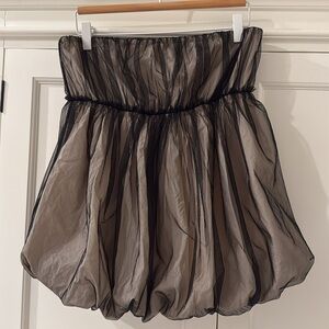 Anthropologies cream and black strapless tulle bubble top. Size: S